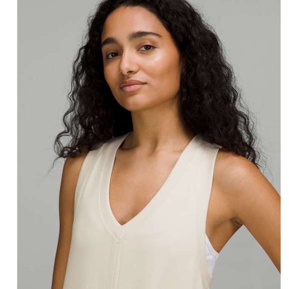 Lululemon Ease of it All V-Neck Midi Dress - White Opal - Picture 3 of 7